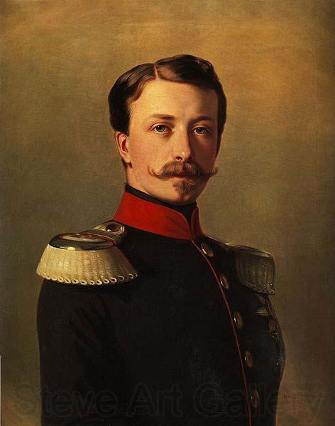 unknow artist Portrait of Grand Duke Frederick I of Baden. Copy of the Winterhalter painting by R. Grether from 1857 Germany oil painting art